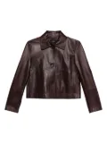 Arma Emy button-fastening lambskin leather jacket - Brown