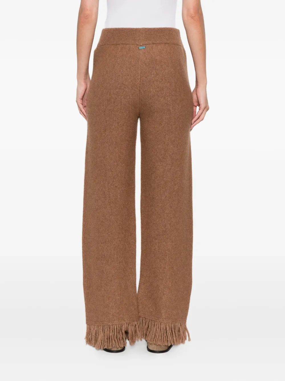 Alanui fringed knitted trousers Bruin