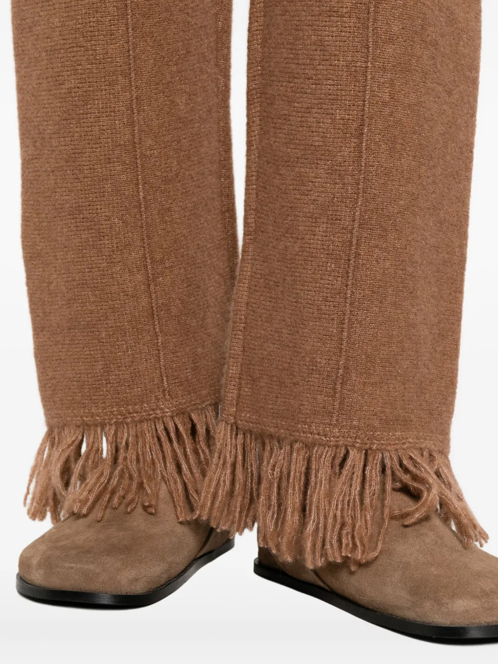 Alanui fringed knitted trousers Bruin