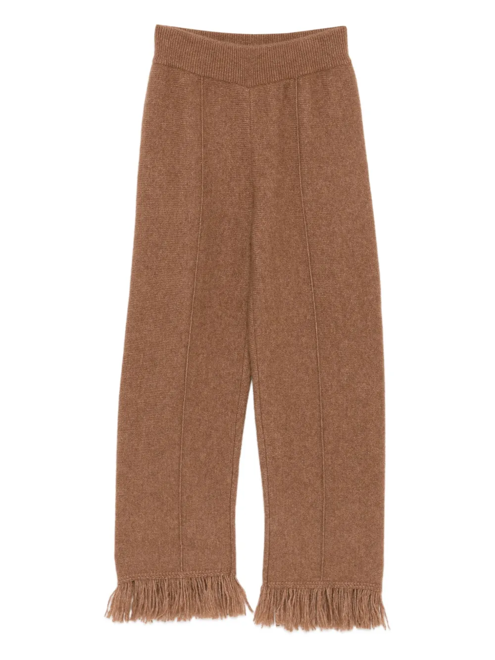 Alanui fringed knitted trousers Bruin