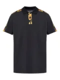 Versace Jeans Couture baroque-print panel polo shirt - Black