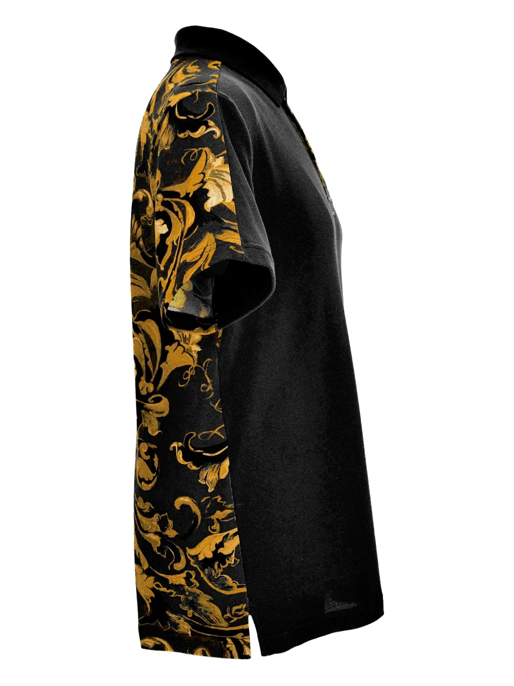 Versace Jeans Couture baroque-print panel polo shirt Zwart