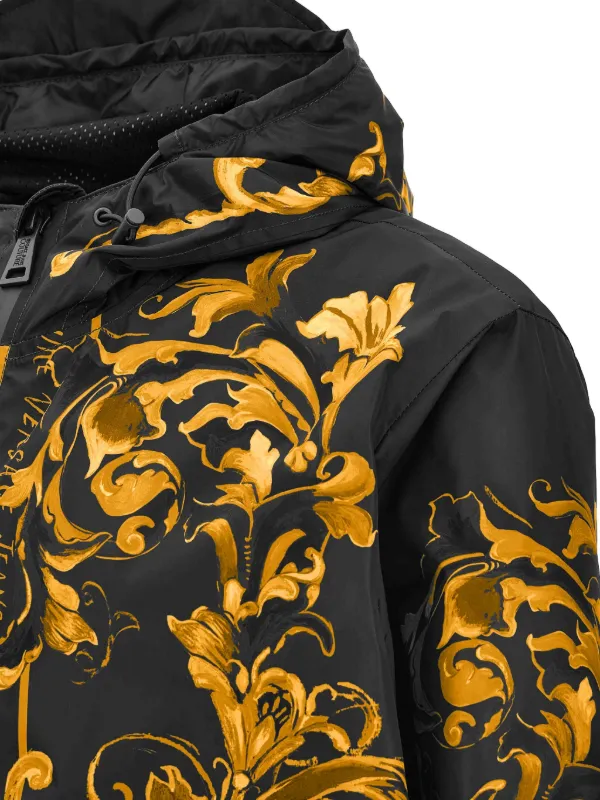Versace Jeans Couture baroque-print Hooded Jacket | Black