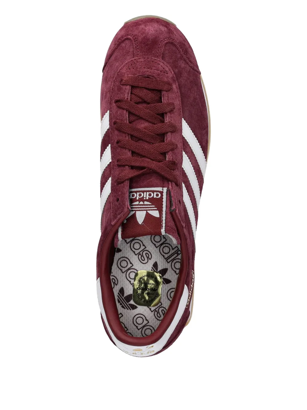 adidas suede three-stripe sneakers Red