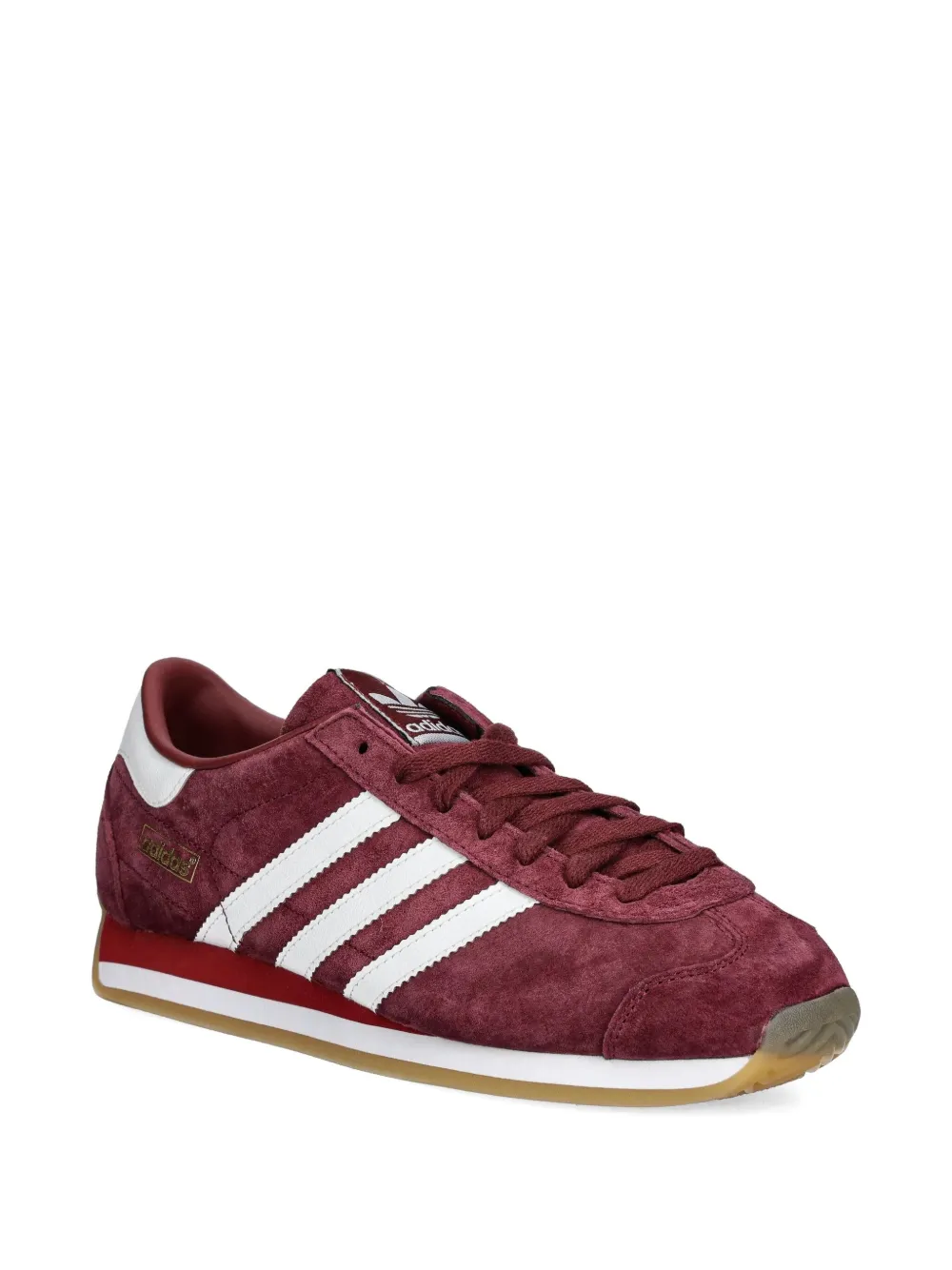adidas suede three-stripe sneakers Red
