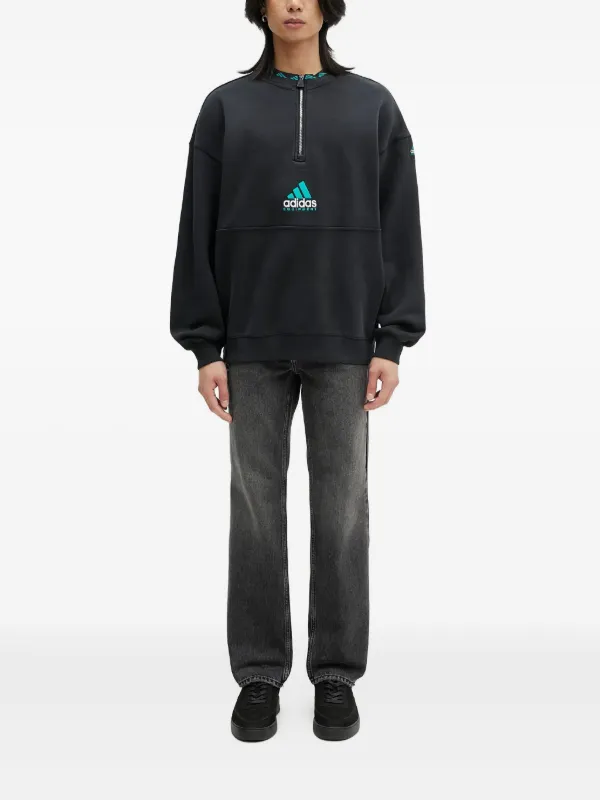 Adidas Sudadera EQT Con Medio Cierre Negro FARFETCH AR