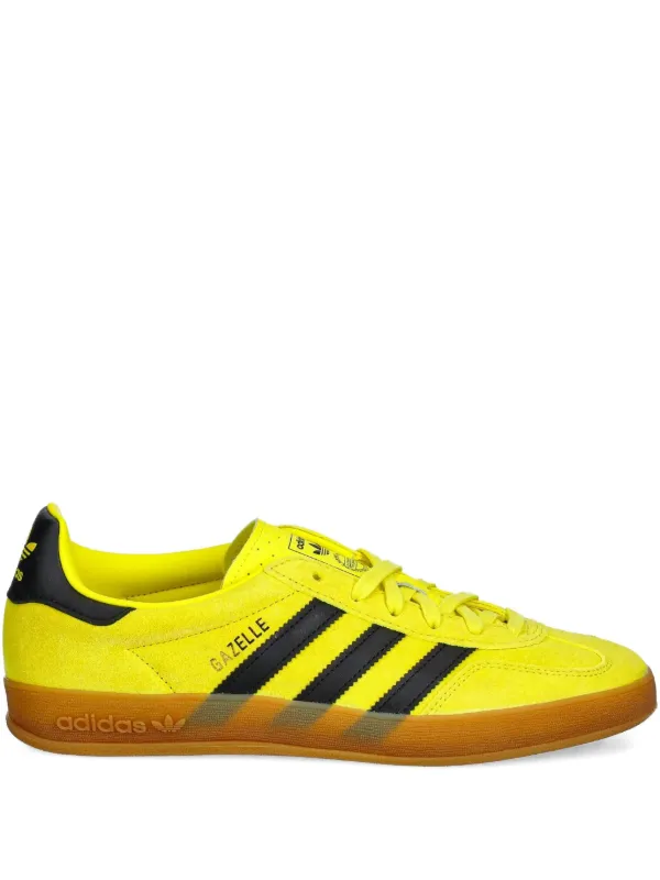 Adidas Gazelle three-stripe Suede Sneakers Yellow FARFETCH ID