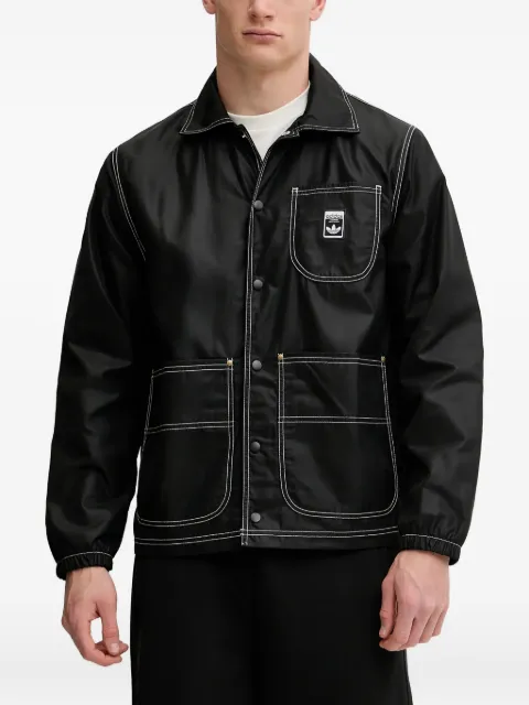 adidas contrast-stitch coach shirt jacket