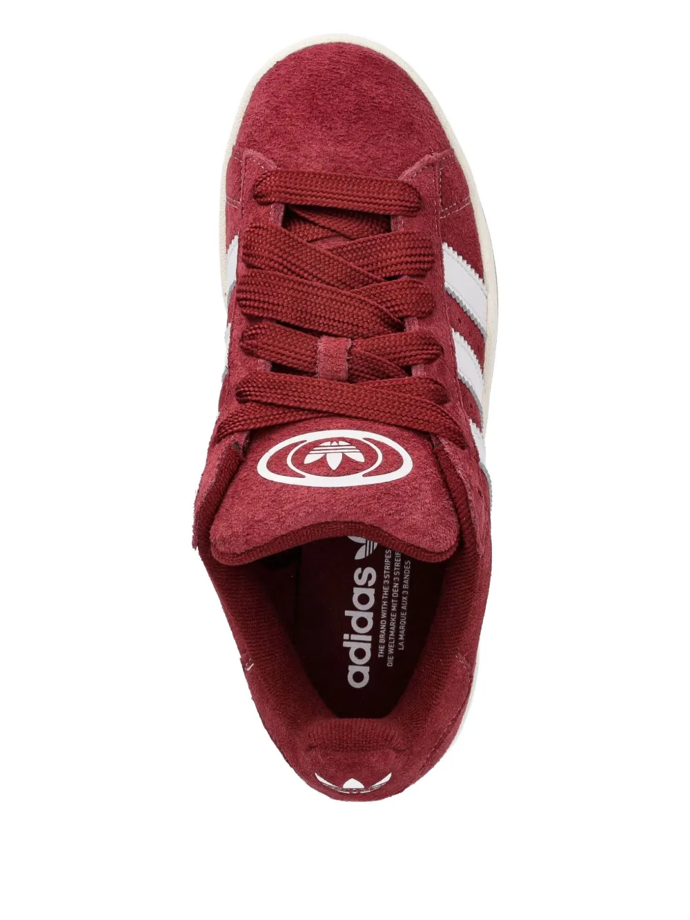 adidas Campus 00s three-stripe suede sneakers Red