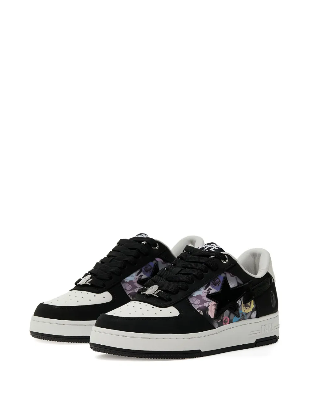 A BATHING APE Sneakers met bloemenster Zwart