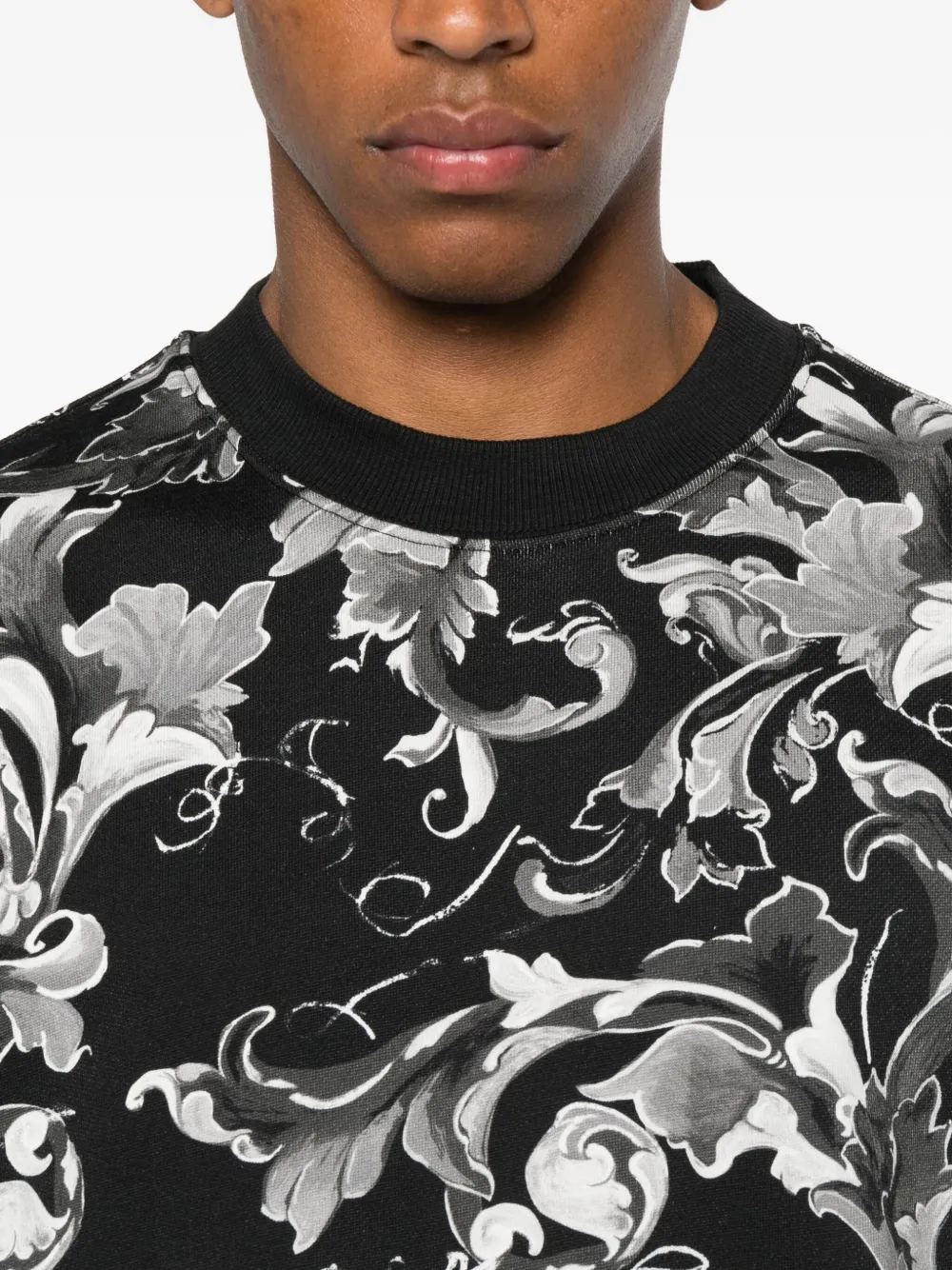 Versace Jeans Couture Sweater met barokprint Zwart