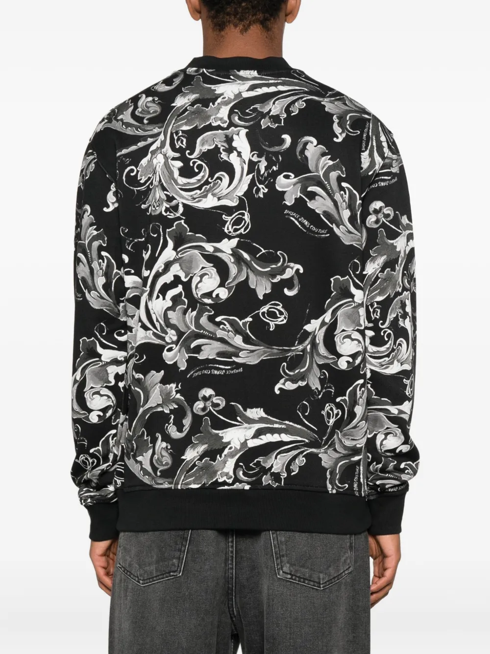 Versace Jeans Couture Sweater met barokprint Zwart