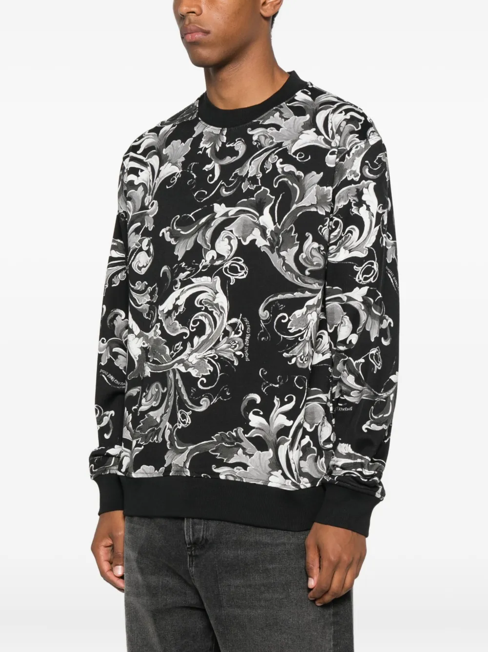 Versace Jeans Couture Sweater met barokprint Zwart