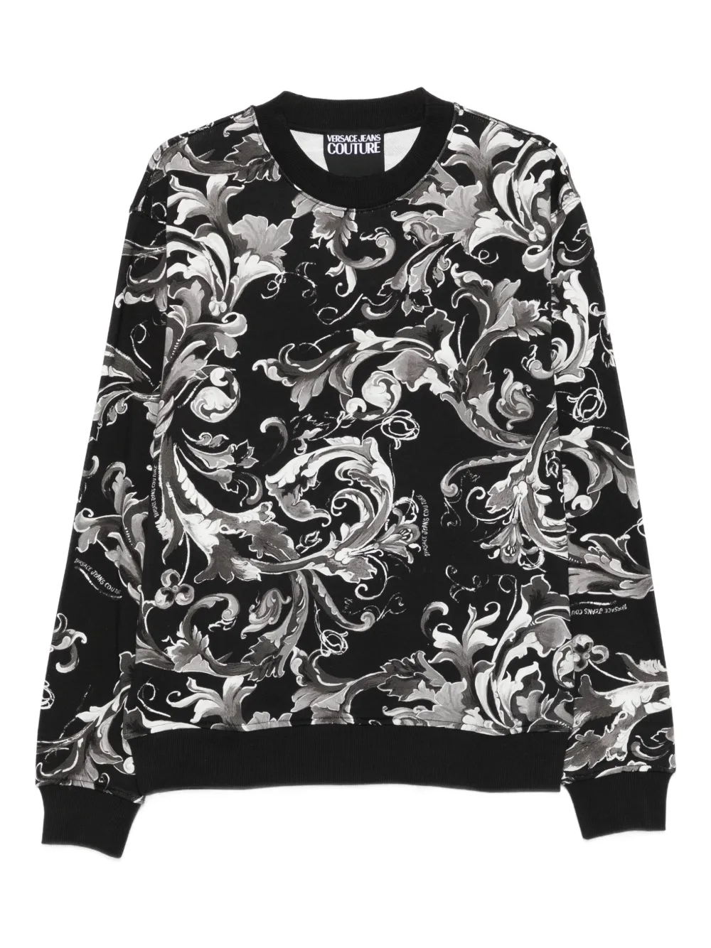 Versace Jeans Couture Sweater met barokprint Zwart