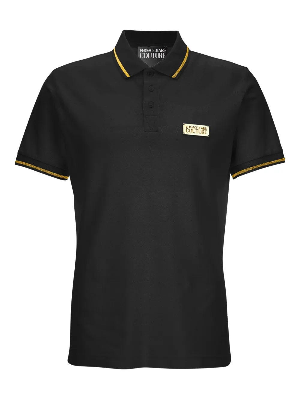 Versace Jeans Couture logo-plaque polo shirt | Black | Image 1