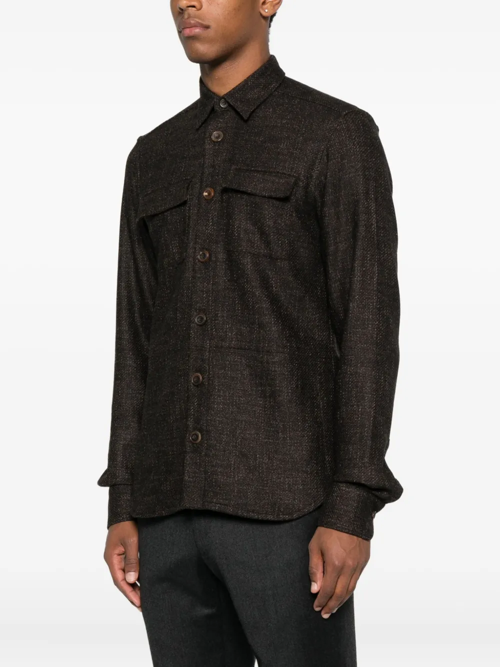 Kiton double-pocket buttoned-up shirt Bruin