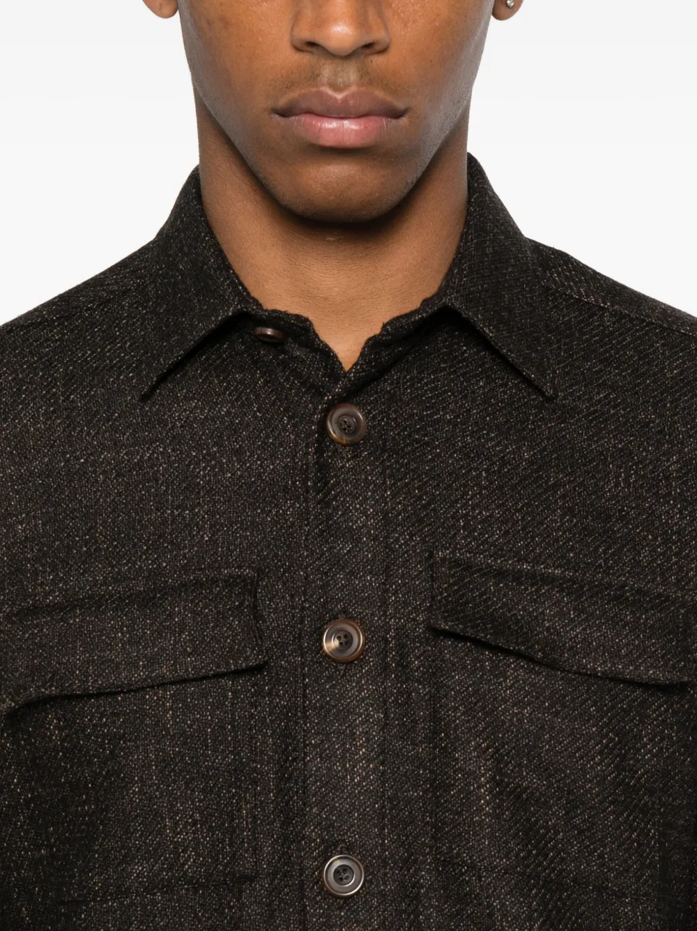 Kiton double-pocket buttoned-up shirt Bruin