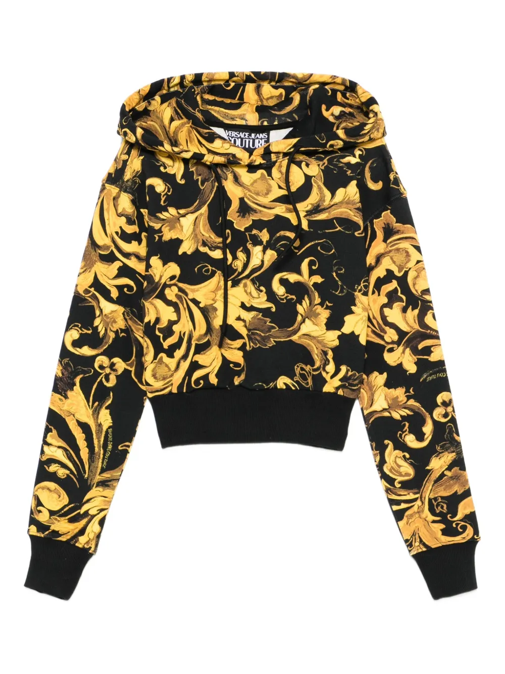 Versace Jeans Couture Barocco-print hoodie Zwart