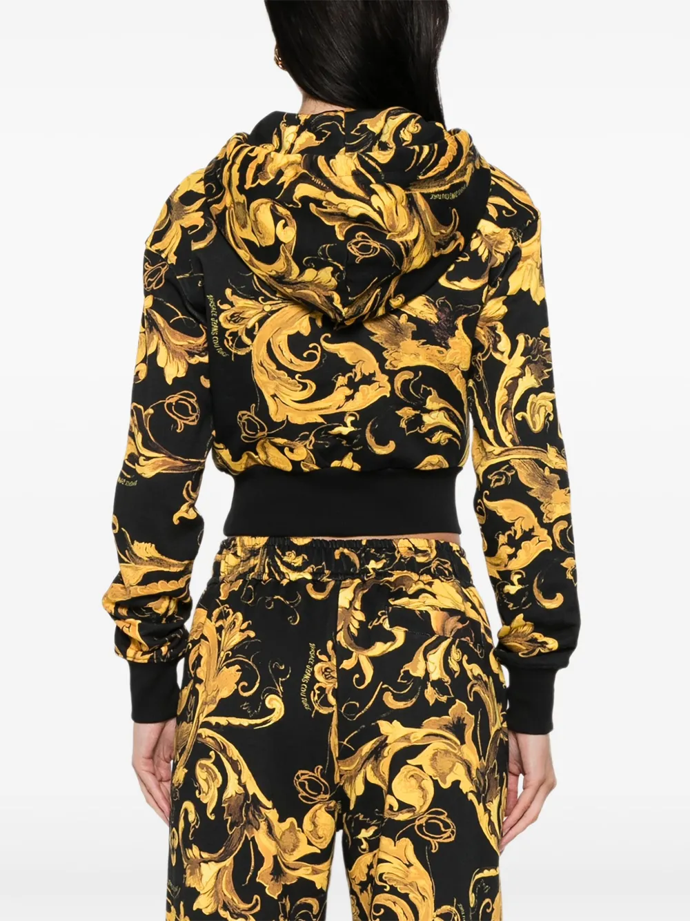 Versace Jeans Couture Barocco-print hoodie Zwart