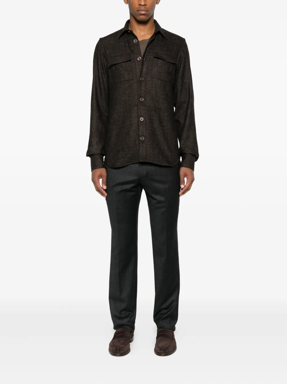 Kiton button-fastening trousers Grijs