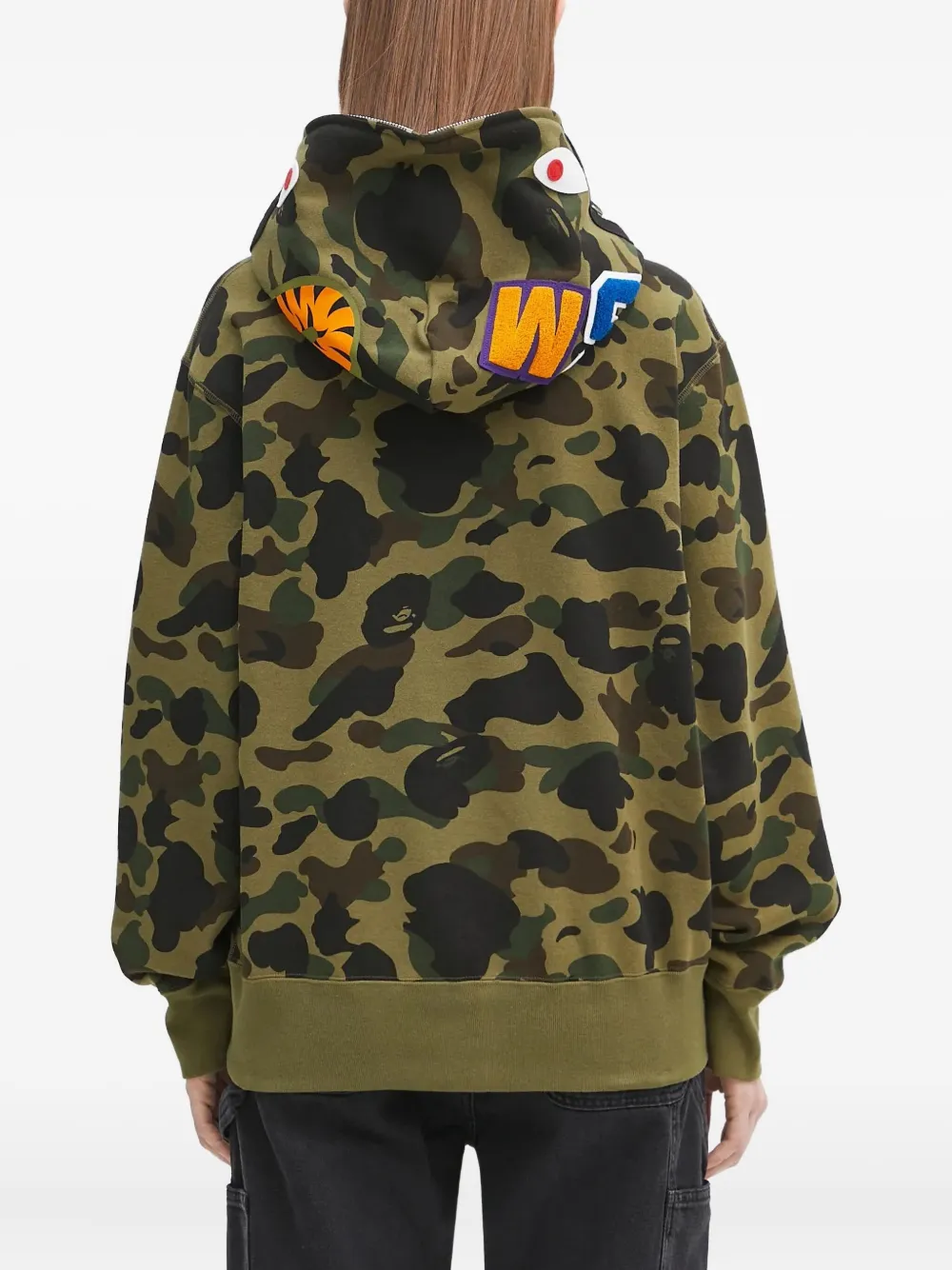 A BATHING APE Shark zip-up hoodie Groen