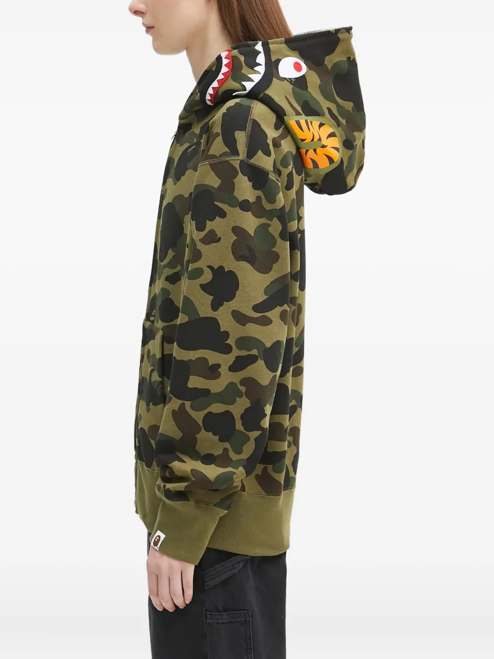 A BATHING APE Shark zip-up hoodie Groen