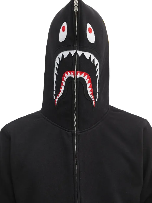 A BATHING APE® Shark zip-up Hoodie | Black | FARFETCH