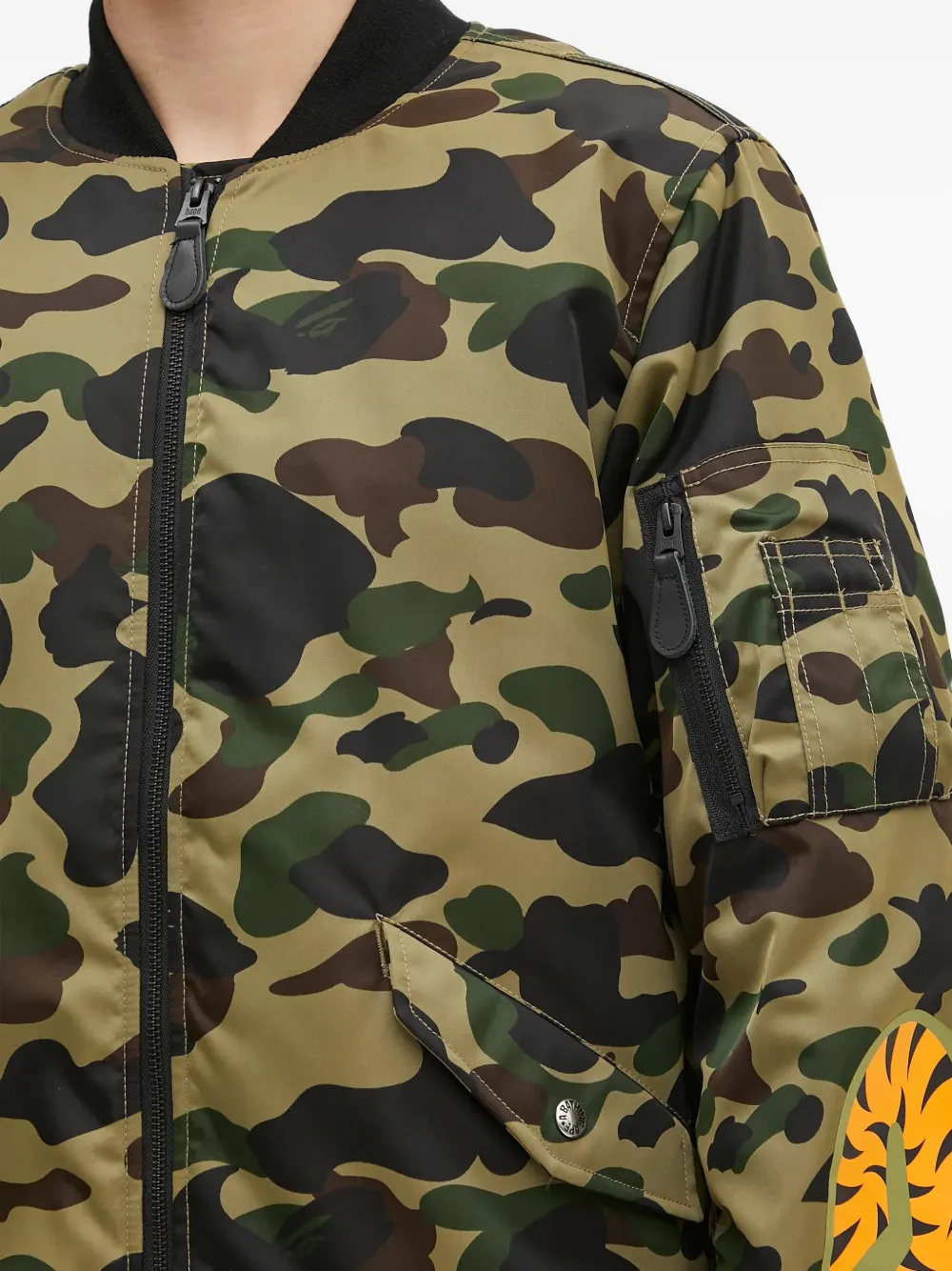 A BATHING APE 1st Camo Shark Ma-1 embroidered bomber jacket Groen