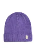 A BATHING APE® logo-plaque ribbed beanie - Purple