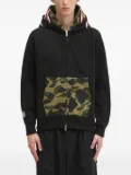 A BATHING APE® shark-camo zip-up hoodie - Black