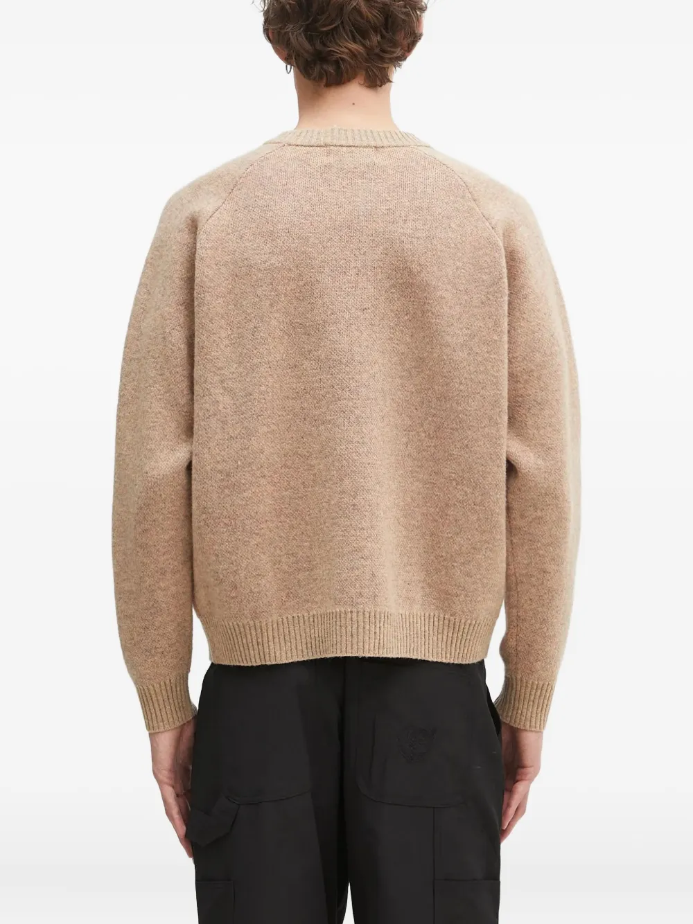 A BATHING APE shark-head intarsia sweater Beige