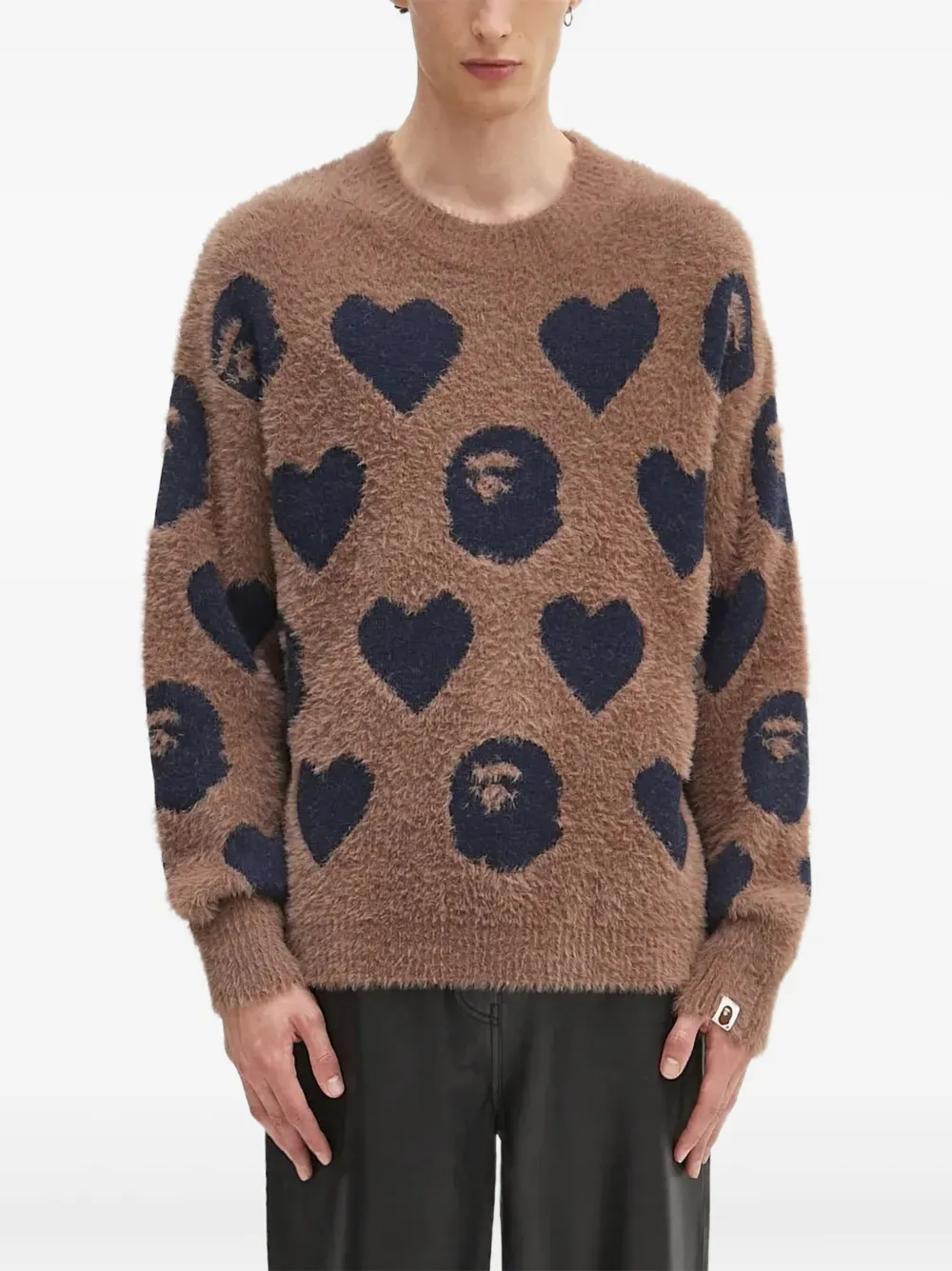 A BATHING APE® heart-ape head sweater | بني | Image 1
