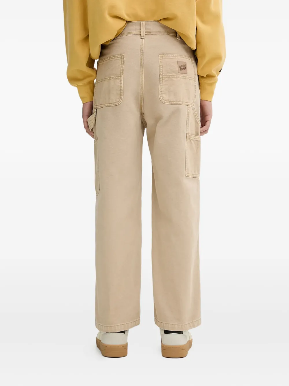 A BATHING APE logo-patch trousers Beige