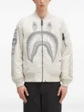 A BATHING APE® shark-embroidered bomber jacket - White