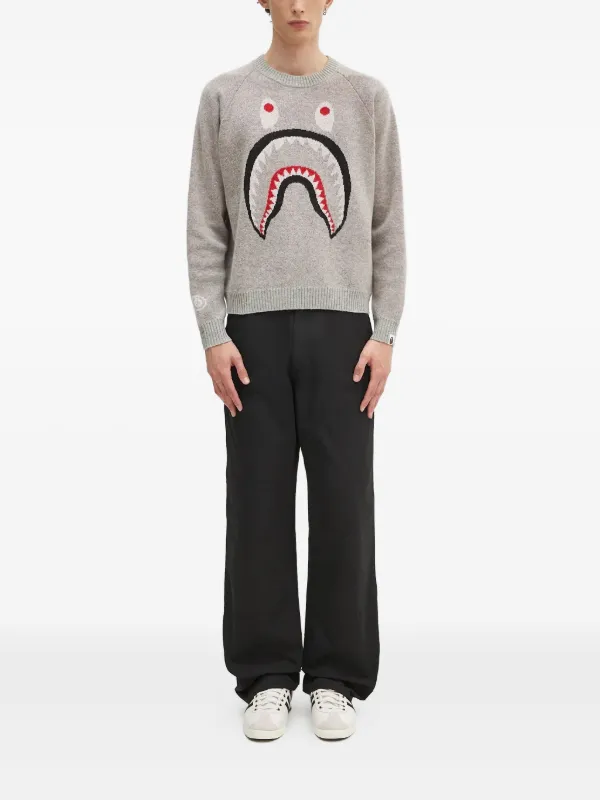 A BATHING APE® Shark ラグランスリーブ セーター | グレー | FARFETCH JP