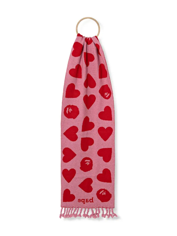 ［SALE］新品タグ付き★A BATHING APE マフラー A BATHING APE® ハート スカーフ | レッド | FARFETCH JP