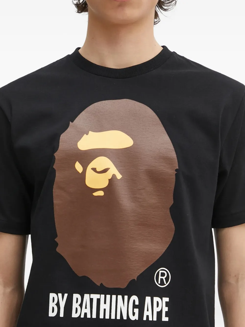 A BATHING APE logo-print T-shirt Zwart