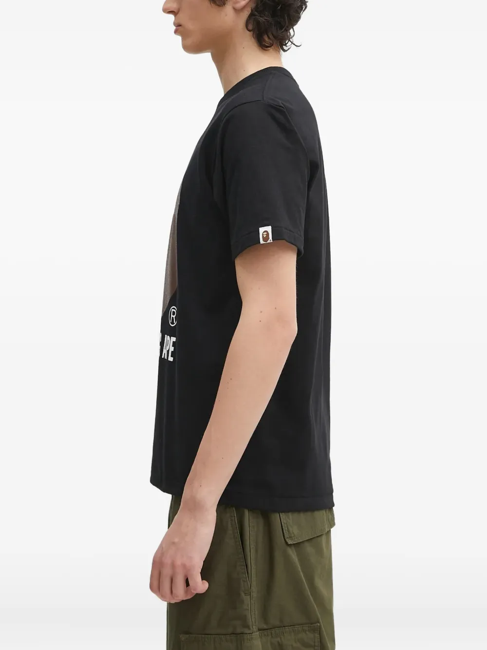 A BATHING APE logo-print T-shirt Zwart