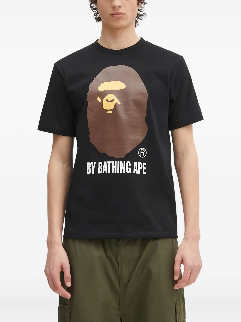 A BATHING APE logo-print T-shirt Zwart