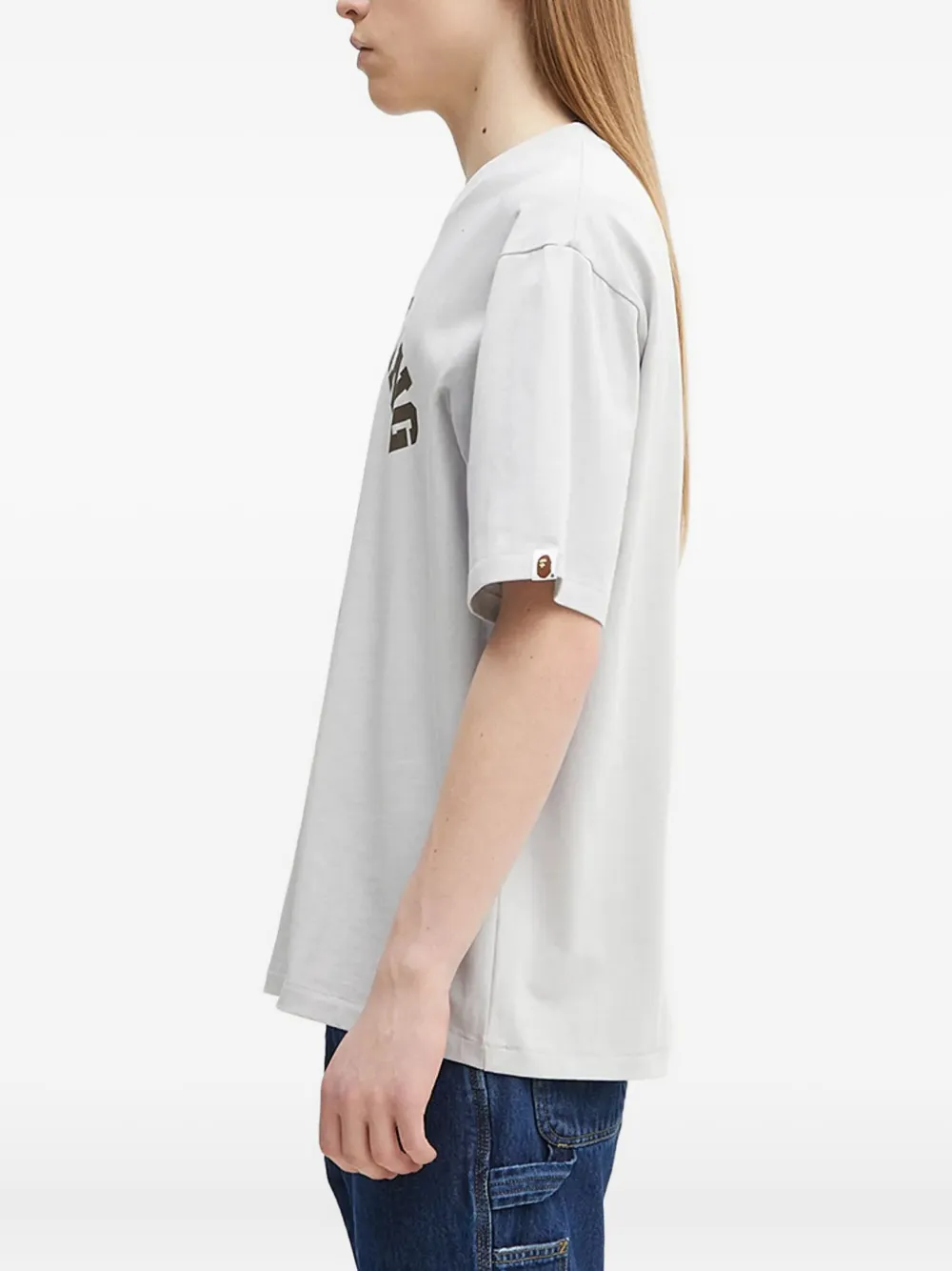 A BATHING APE logo-print T-shirt Grijs