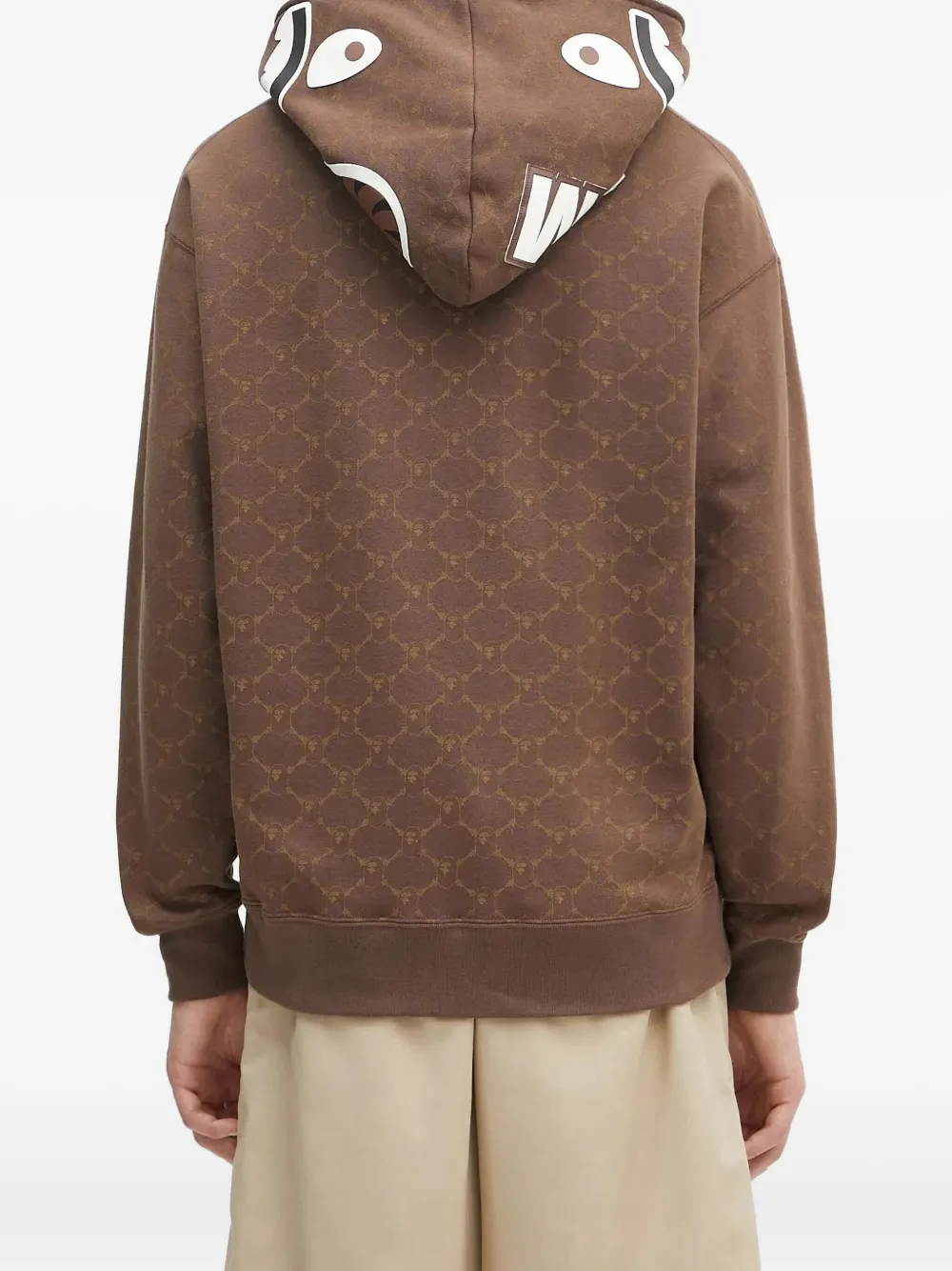 A BATHING APE College Monogram shark-motif zip-up hoodie Bruin