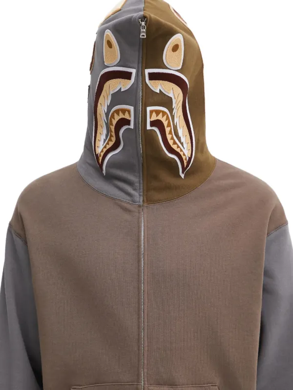 シャーク ジップアップパーカー A BATHING APE® Shark ジップアップ パーカー | ブラウン | FARFETCH JP