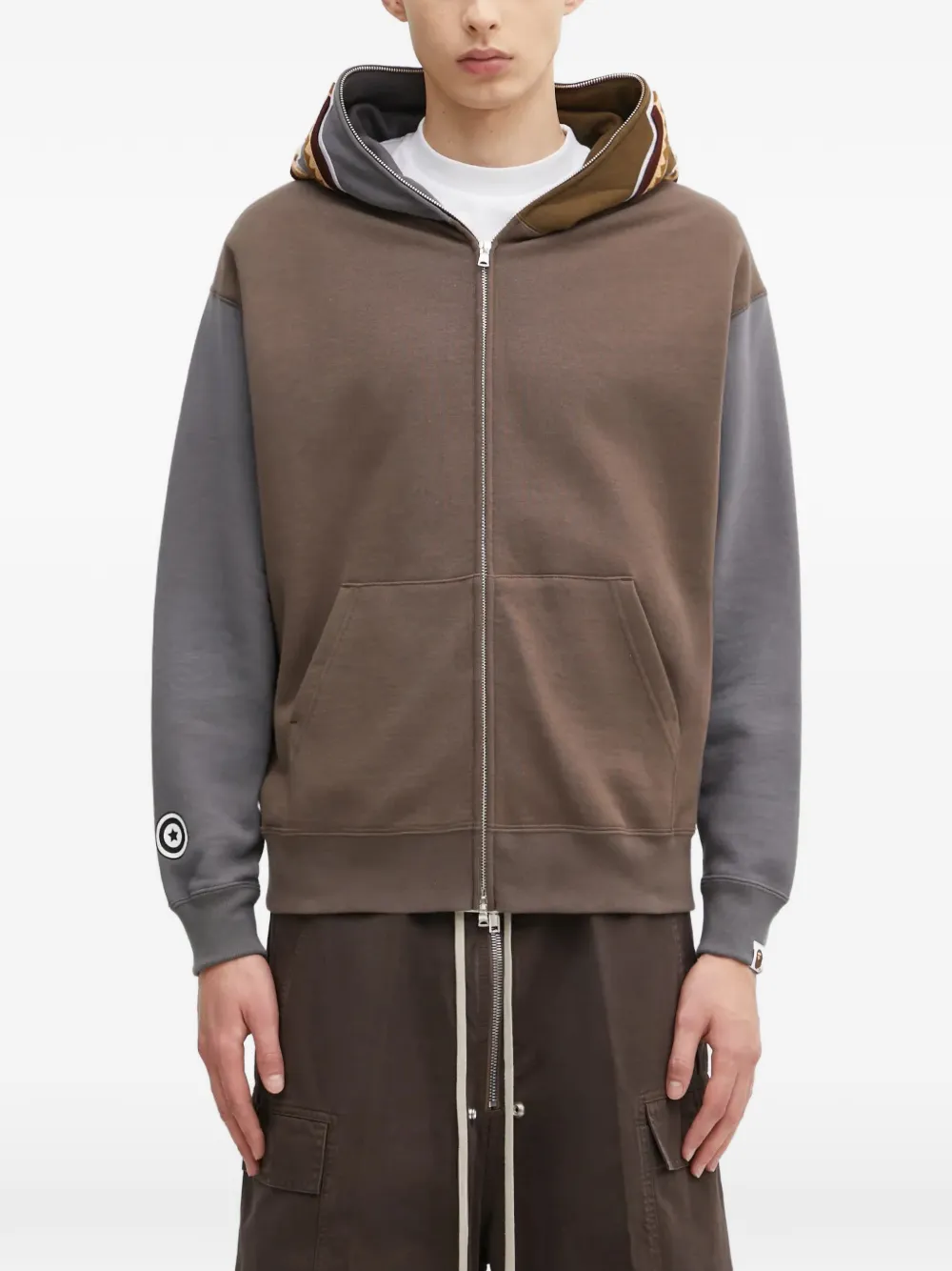 A BATHING APE® Shark zip-up hoodie | Brown | Image 1
