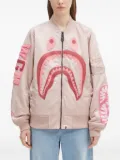 A BATHING APE® shark-head embroidered bomber jacket - Pink