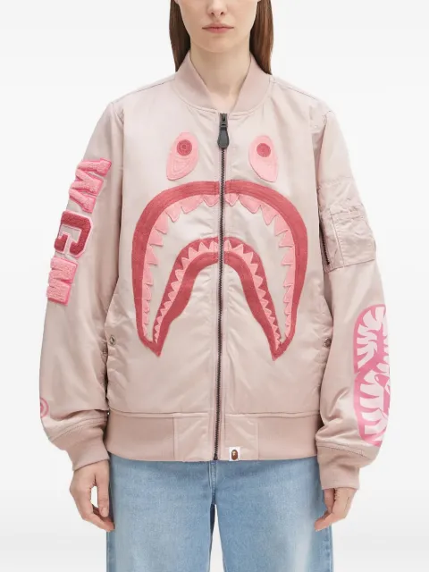 A BATHING APE® shark-head embroidered bomber jacket