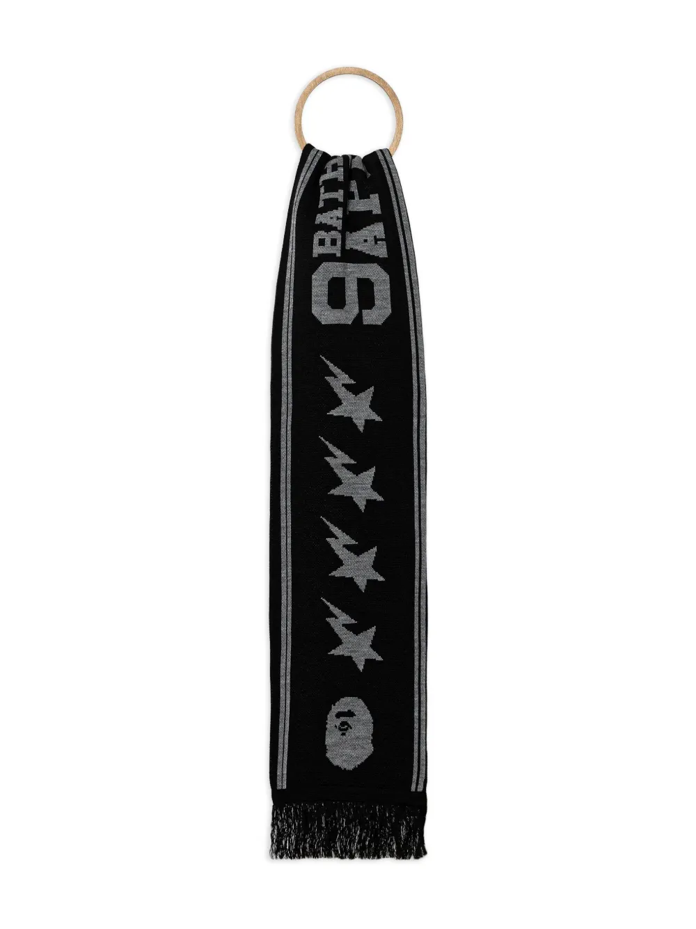 A BATHING APE logo-jacquard scarf Zwart