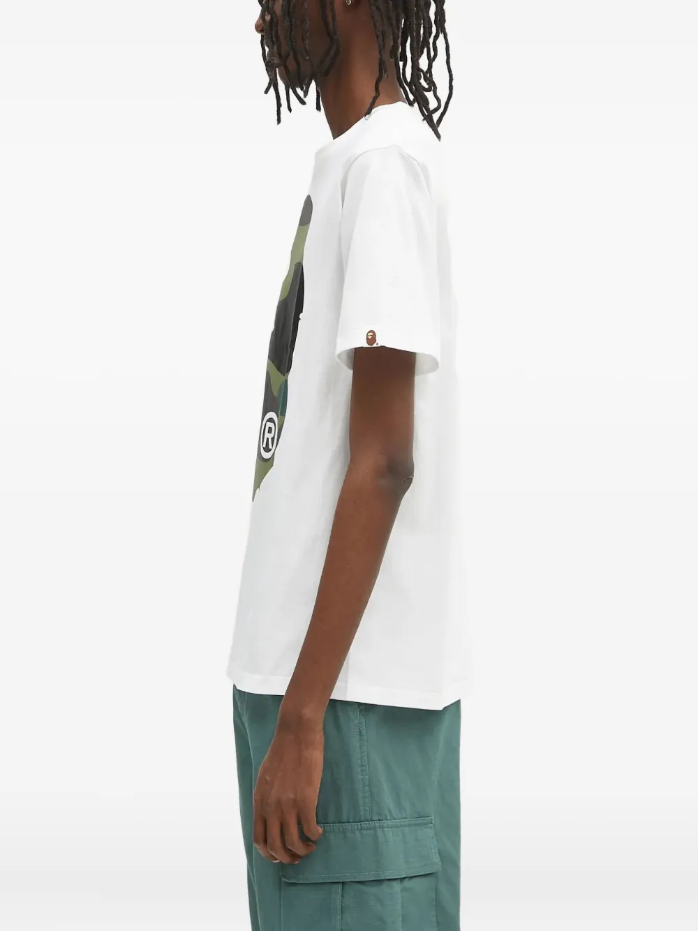 A BATHING APE Head camouflage-print T-shirt Wit
