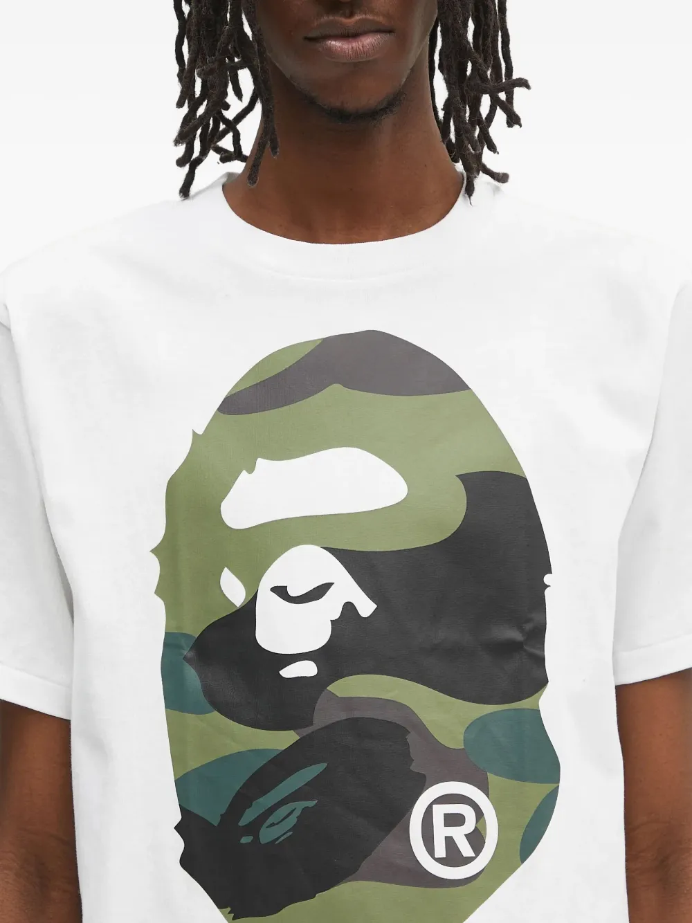 A BATHING APE Head camouflage-print T-shirt Wit