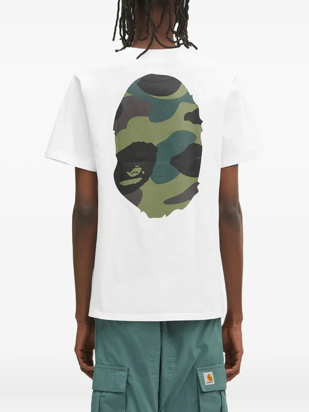 A BATHING APE Head camouflage-print T-shirt Wit