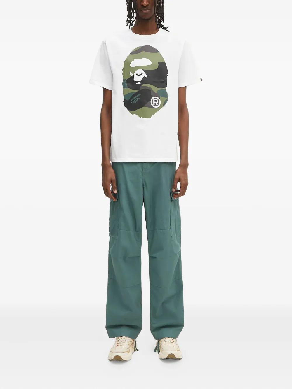 A BATHING APE Head camouflage-print T-shirt Wit